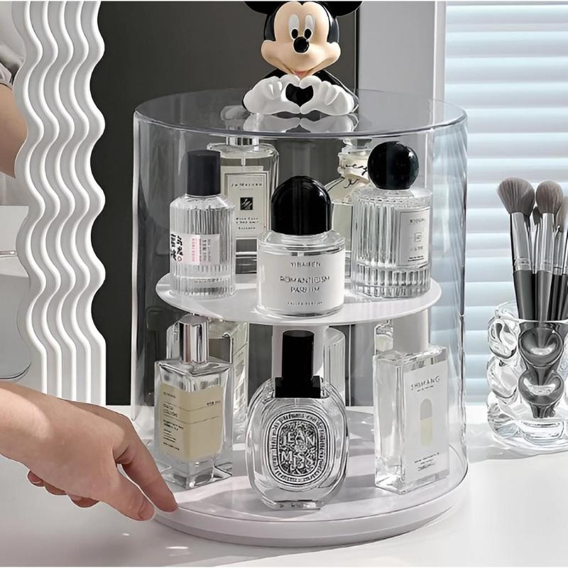 Tủ trưng bày nước hoa , mỹ phẩm chống bụi Hình Tròn , xoay 360, chống bụi