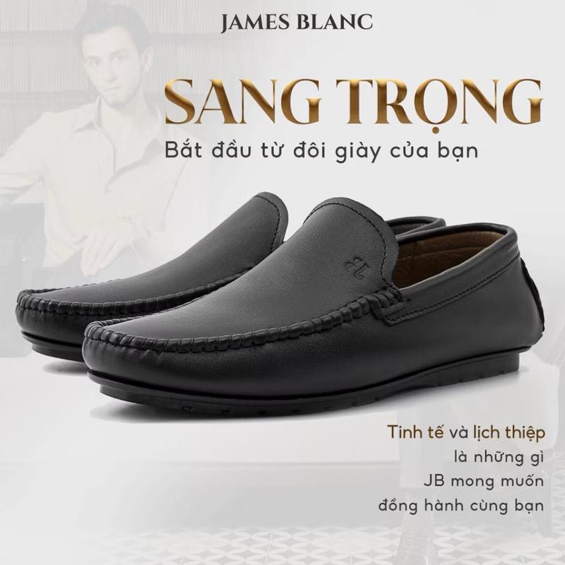  ￼Giày Lười Nam G-9800 JB JAMES BLANC Giày Moccasin Shoes Đế cao su may khâu chống trượt 