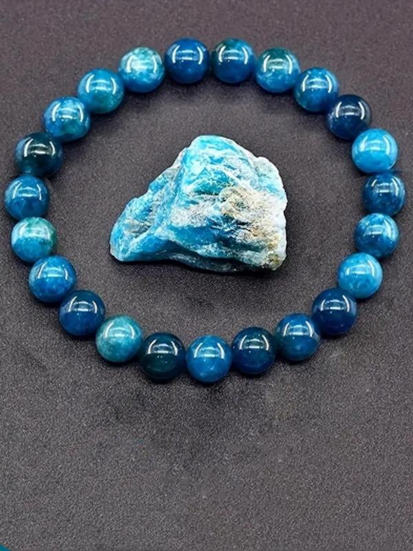Boho Style Beaded Blue Bracelet, Natural Stone Beaded Bracelet, Fashion Jewelry Accessories for Women & Men, Trendy All-match & Exquisite Jewelry for Birthday Gift 0