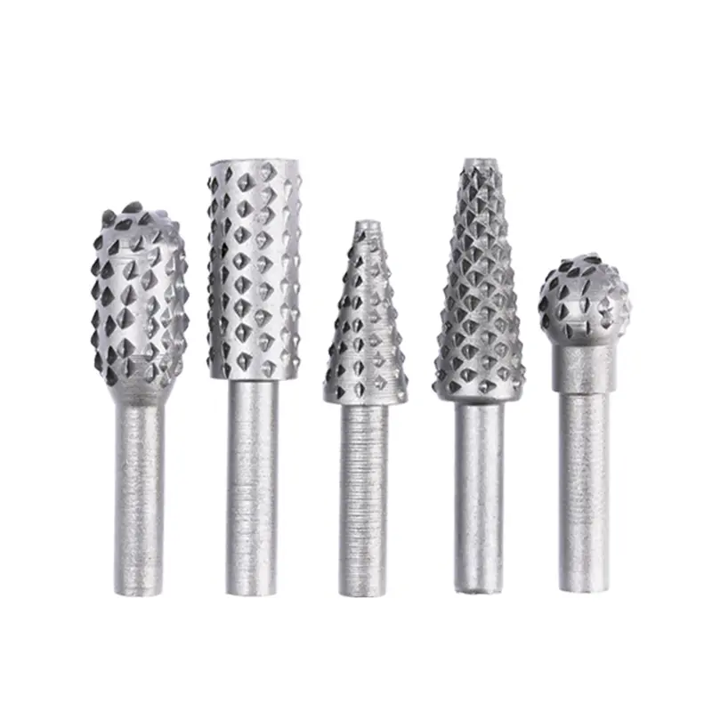 5pcs/set Woodworking Rotary File Wood Rasp Drill Bit Kit Rotating ...