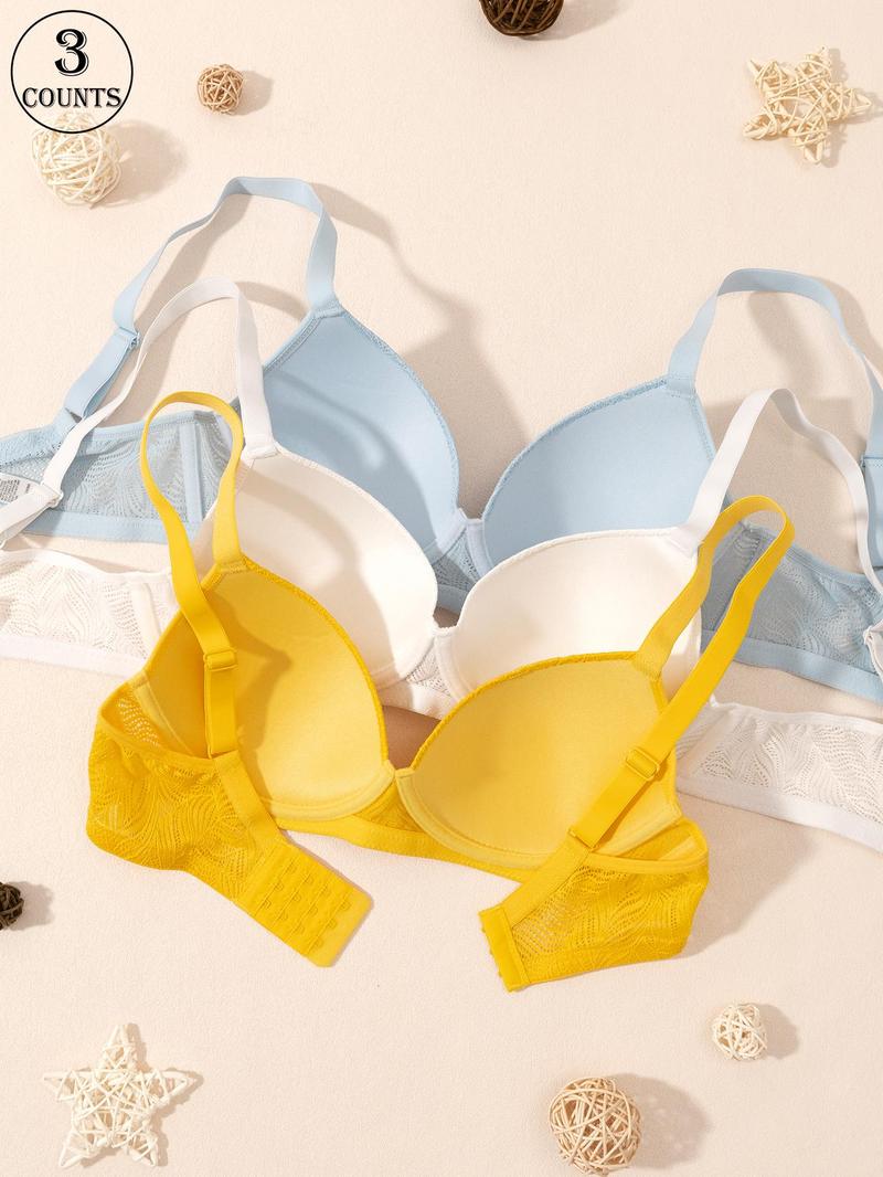 Product Introduction of Women's Solid Color Push Up Bra, Comfortable Breathable Underwire Bra, Softness Lingerie for All Seasons 2