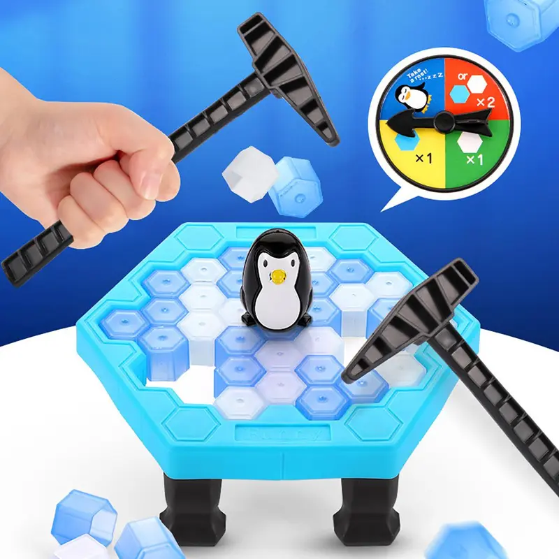 1 Set Penguin Icebreaker Game, Ice Cubes Icebreaker Toy, Save Penguin Break Ice Board Games with Cubes, Kids Puzzle Board Games with Ice Cubes 0
