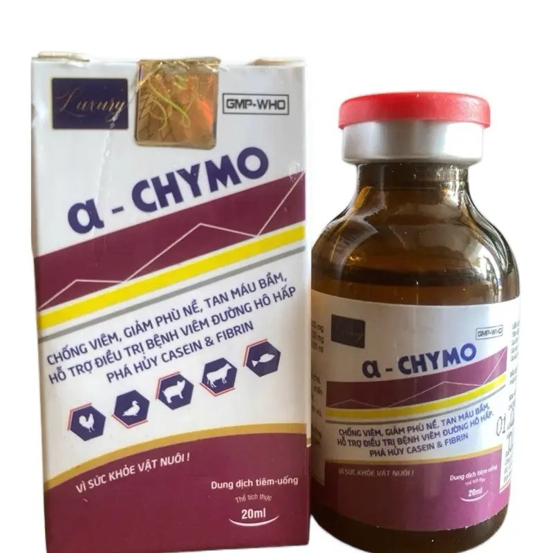 @ CHYMO- Điều trị viêm, giãm đau và phù nề, hỗ trợ đường hô hấp cho vật nuôi 0