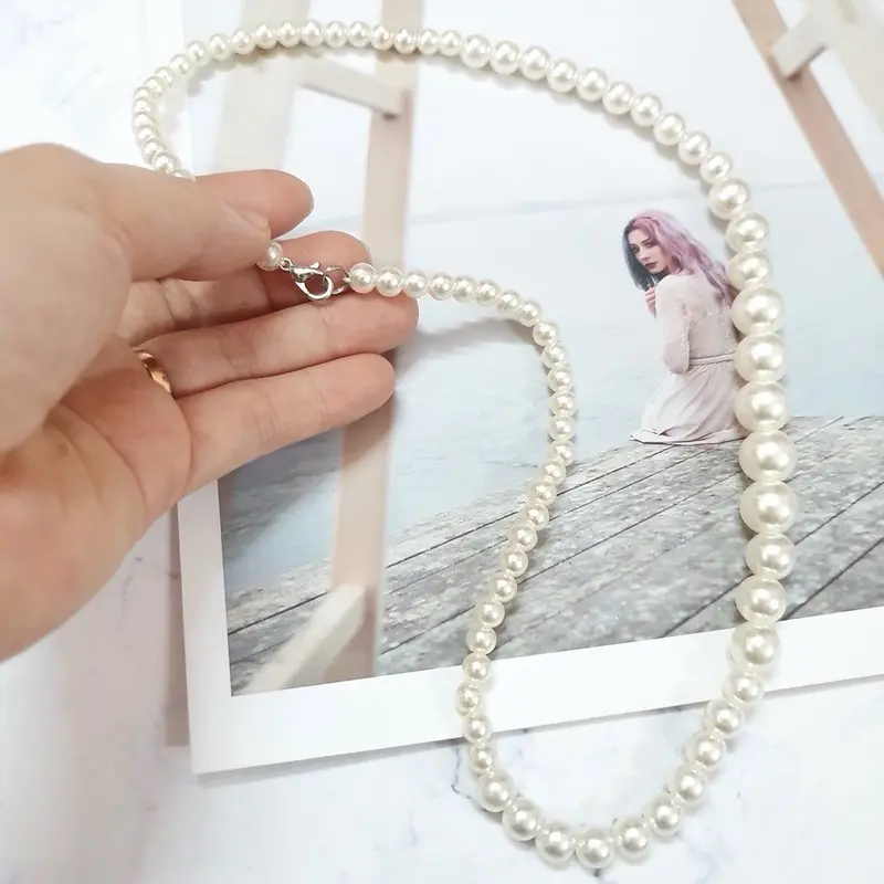 ￼[Phụ kiện áo dài] Chuỗi Vòng cổ Ngọc Trai Nhân Tạo phong cách tiểu thư 5