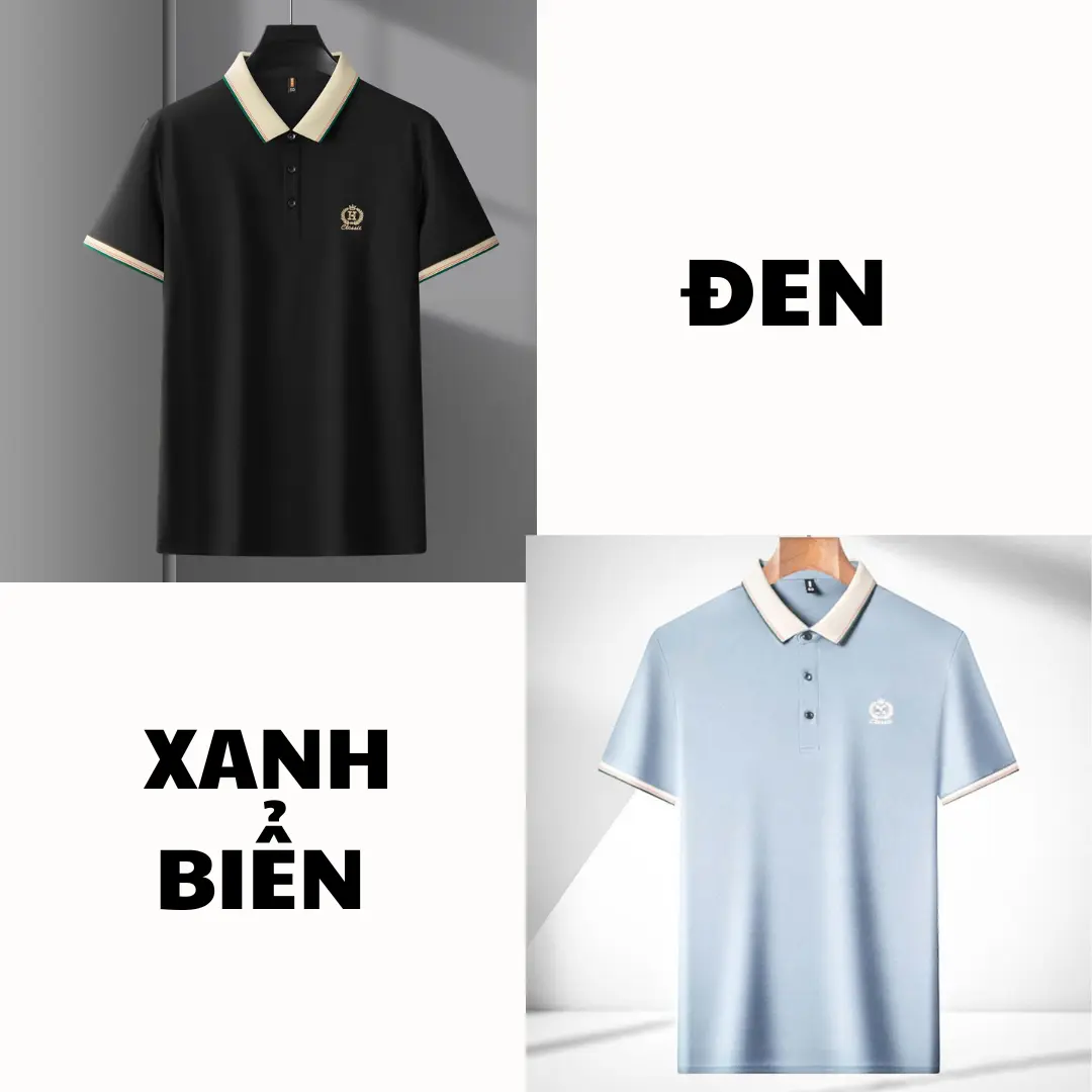 Áo Polo Nam Nữ Thêu Chữ H, Chất Liệu Vải CVC  Cao Cấp Thấm Mồ Hôi, Áo Thun Nam Nữ Cổ Bẻ Phối Màu Menswear