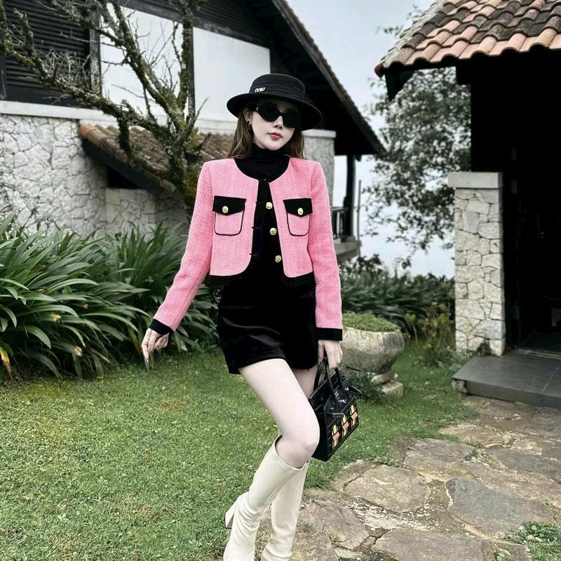  T19 - Áo dạ tweet xinh dáng ngắn By Doris Closet - Tặng kèm móc áo Nữ Top 