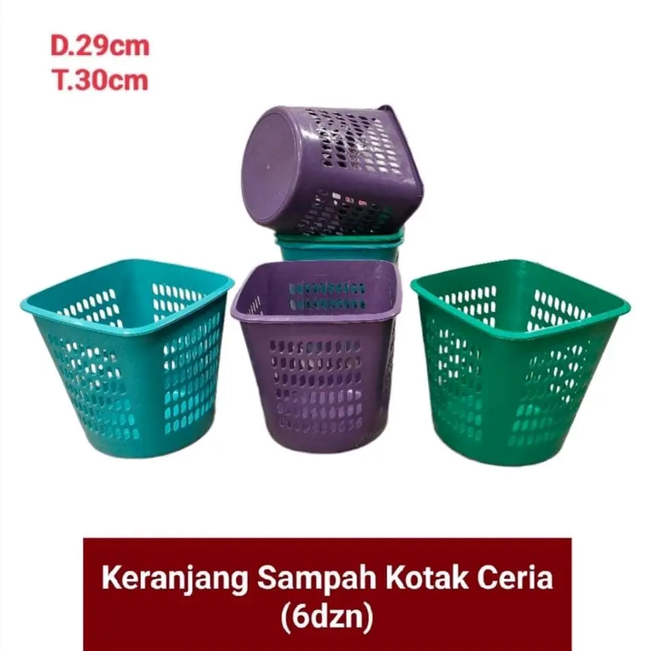 Keranjang sampah kotak ceria