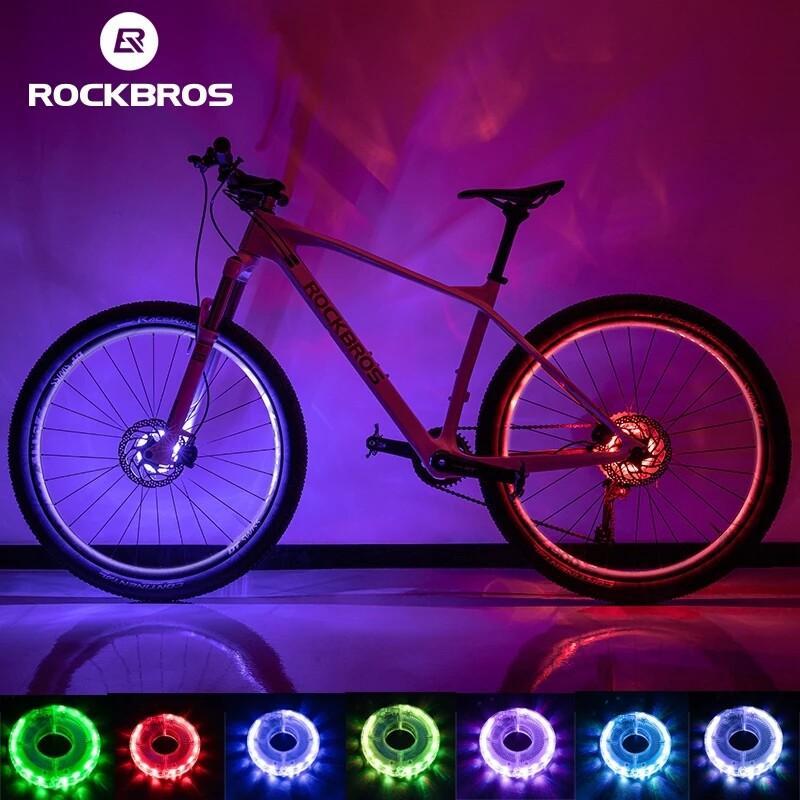  Đèn bánh xe đạp ROCKBROS  không thấm nước thông minh 12 LED đèn flash đầy màu sắc cảnh báo an toàn phù hợp cân bằng xe đạp trẻ em   MTB Gắn Xe Đạp Đạp Xe Đạp Sports 
