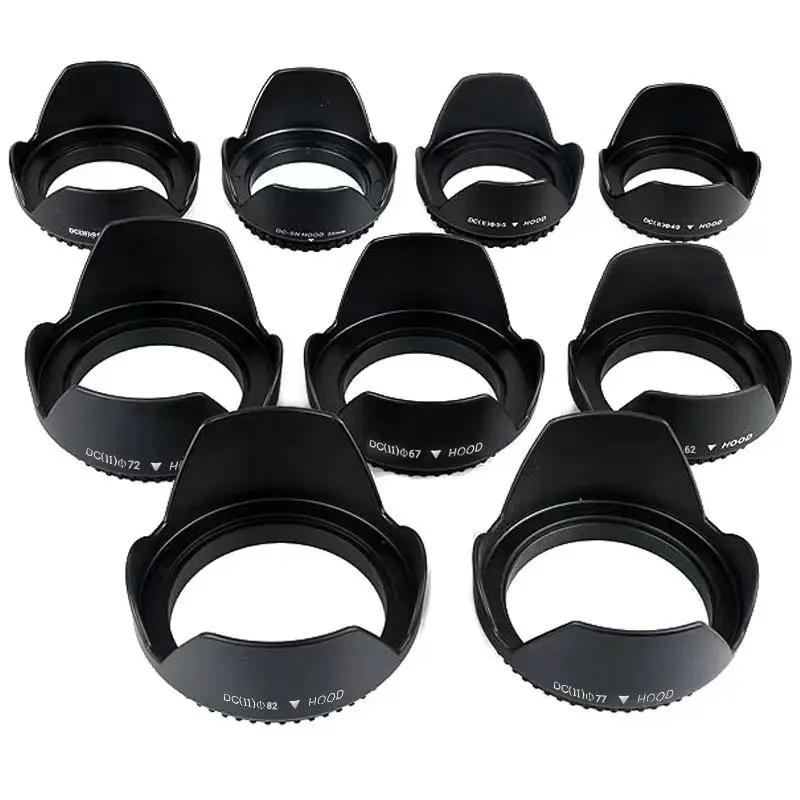Lens hood DC II Loa che nắng hoa sen vặn ren đủ size kích thước (dùng cho tất cả các lens ống kính)