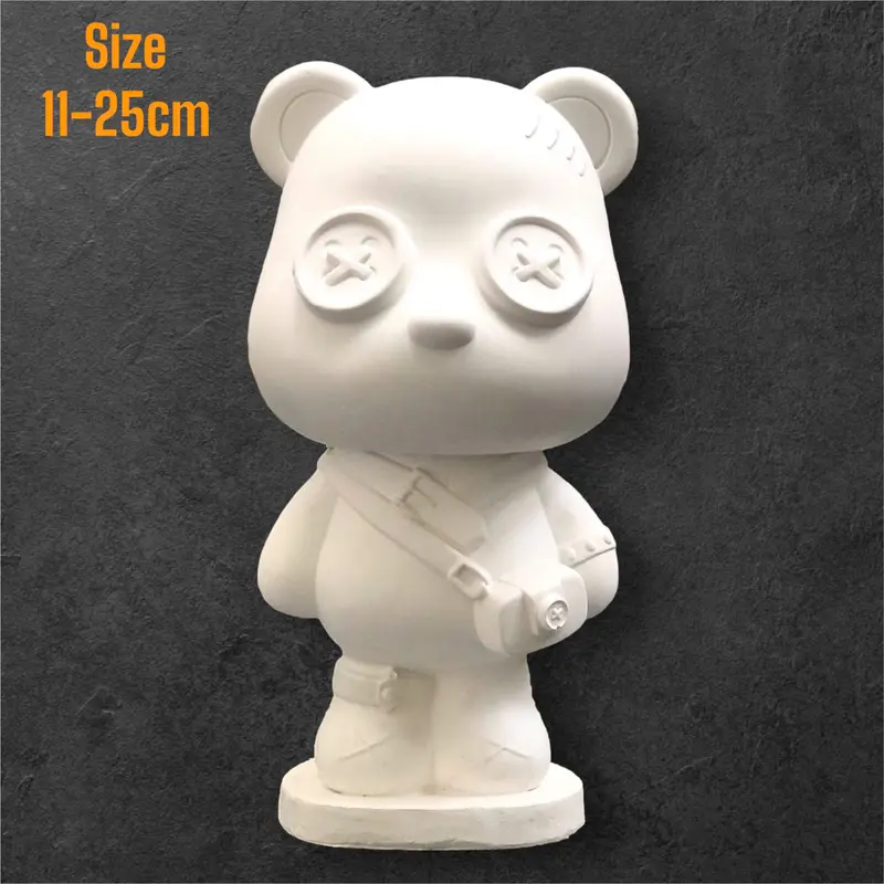 Tượng gấu size lớn cho bé tặng kèm màu và cọ tô màu 0