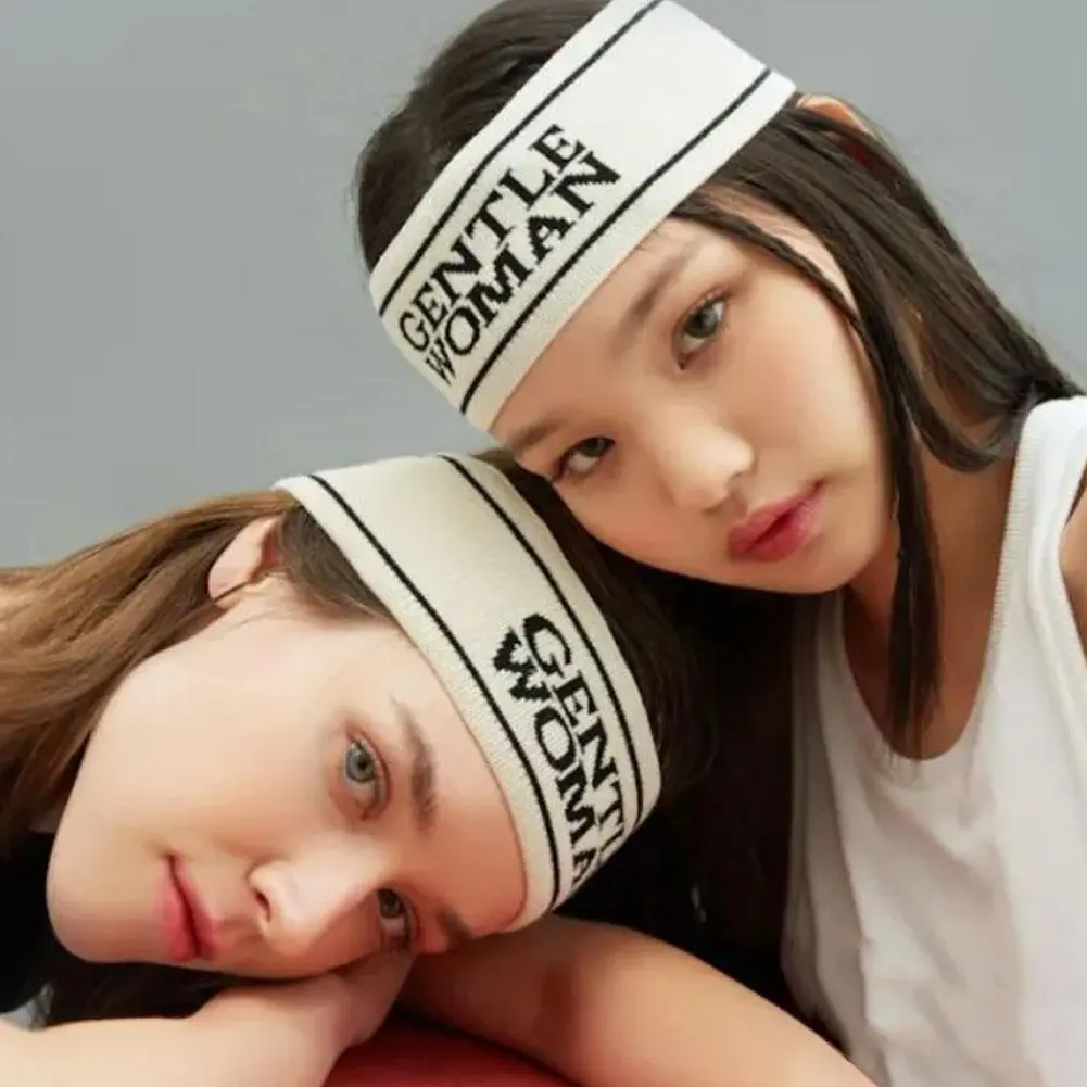 Korean Sports Headband Letter Elastic Sweatband Yoga Running Antislip Hairband Sports Equipment