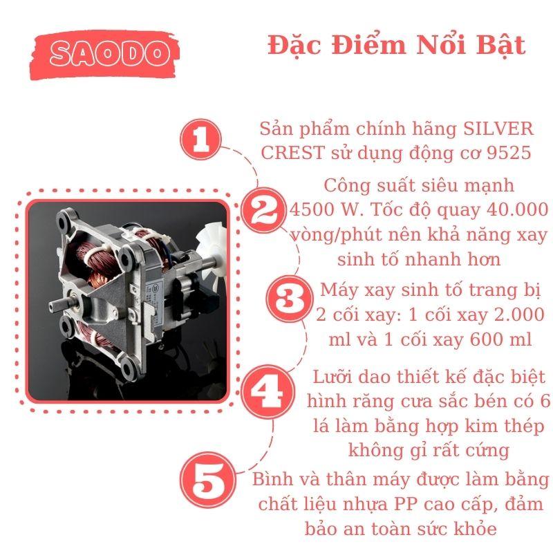 Máy xay sinh tố công nghiệp say sinh tố xay thịt đa năng SAODO MXSTCN0035 2