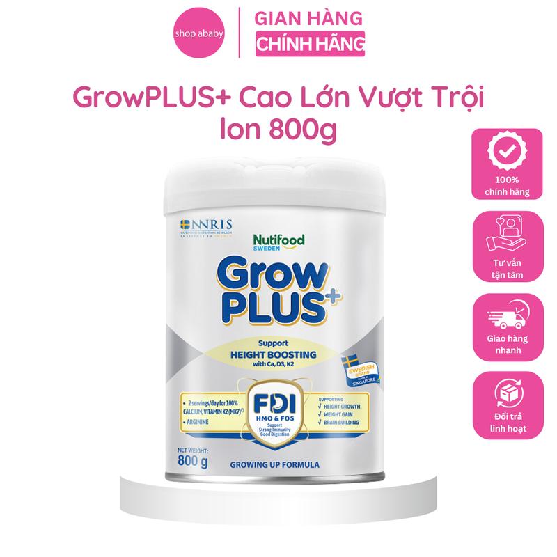 [CHÍNH HÃNG] Sữa công thức tăng trưởng Nutifood Sweden GrowPLUS+ Cao Lớn Vượt Trội lon 800g Đủ Số cho trẻ 0
