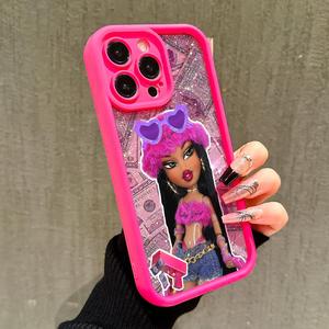 Funda para celular con estampado de Barbie, cubierta protectora antigolpes, accesorios para celular compatibles con iPhone 11 12 13 14 15 Pro Max