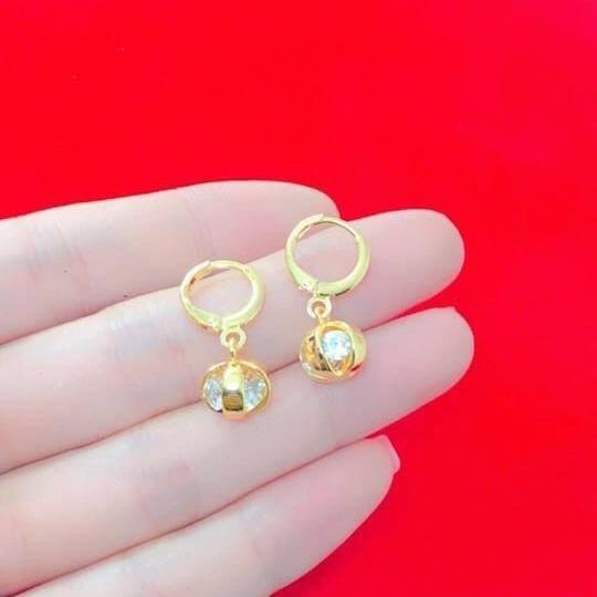 bông tai nữ,bông quả cầu xinh xắn mạ vàng Voi