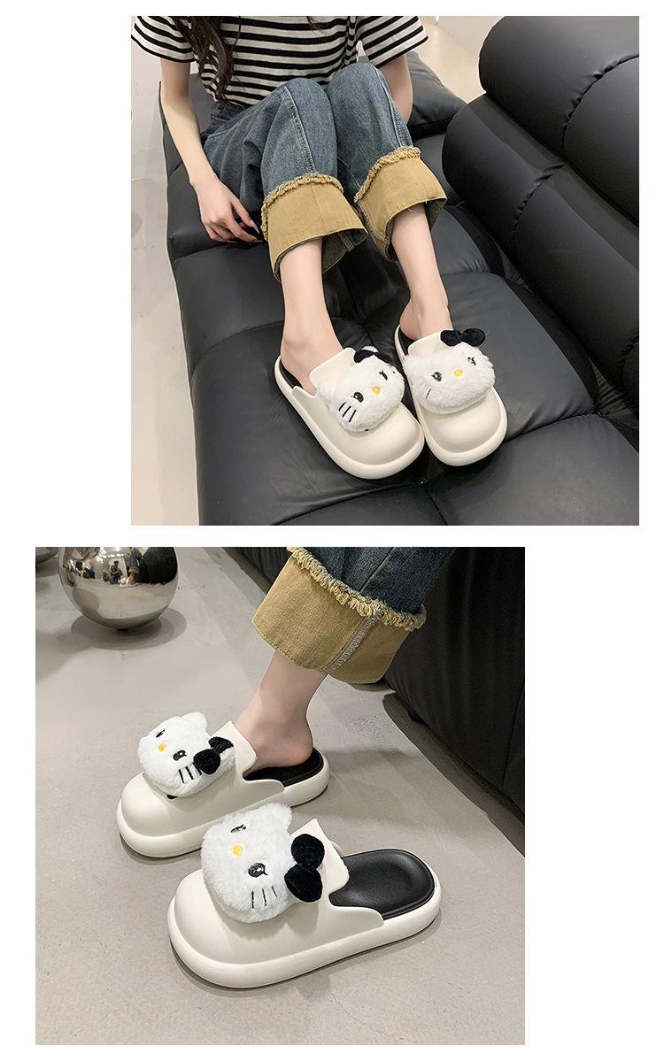 Product Introduction of Búp Bê Mèo Kitty Hoạt Hình, Thiết Kế Dễ Thương, Kiểu Dép Lười Nửa Ngón Chân, Dành Cho Nữ, Thích Hợp Cho Mùa Hè, Có Thể Mặc Ngoài Trời, Hàng Mới Về 2024, Dép Đế Chống Trượt 15