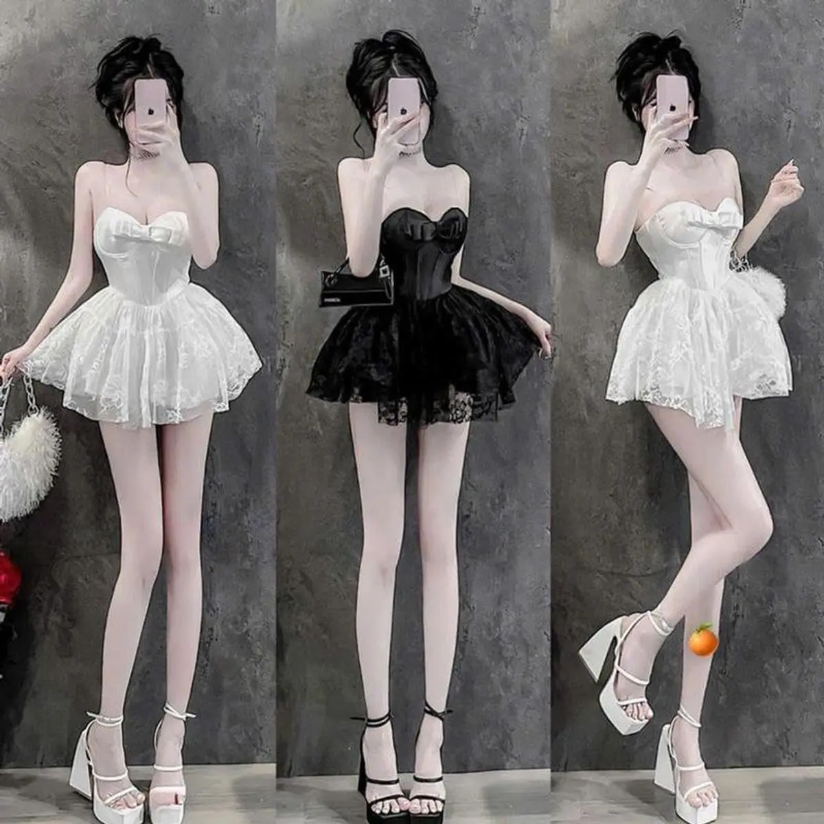 Đầm ống quây cúp ngực nhúm xòe dưới viền phối ren top women dress