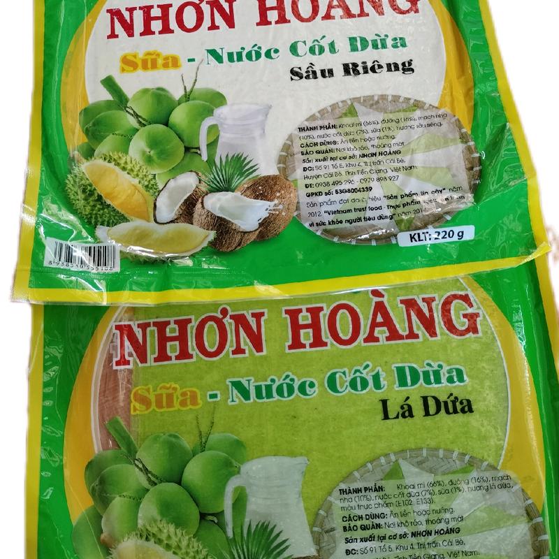 5 túi (tặng 1) bánh tráng sữa  sầu riêng, nước cốt dừa,lá dứa (mỗi túi 220g có 5bánh)( gồm 3 túi sầu riêng,2 túi lá dứa) iFood