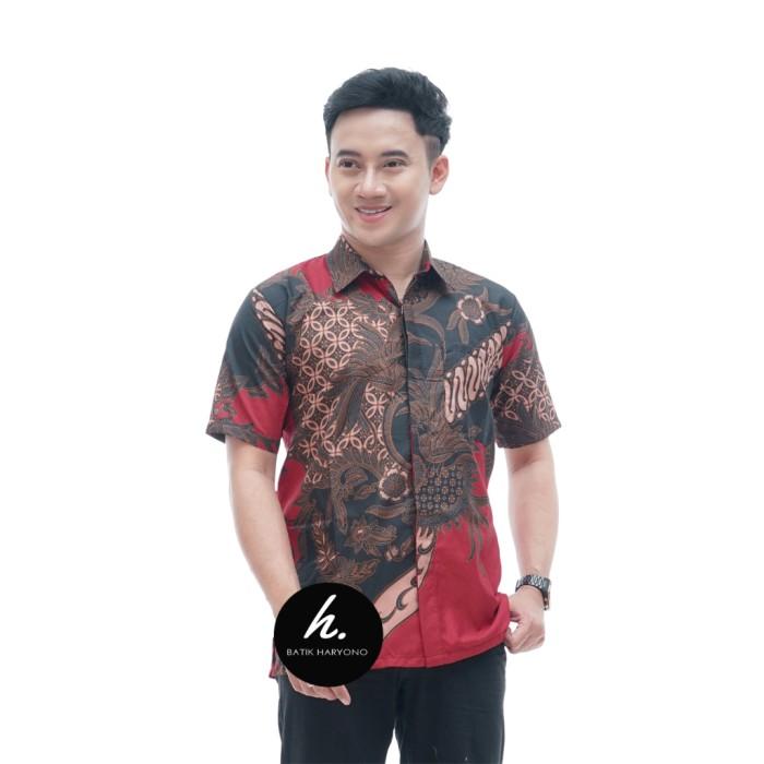Baju Kemeja Batik Pria Hem Lengan Pendek Dewasa Murah Kondangan 4