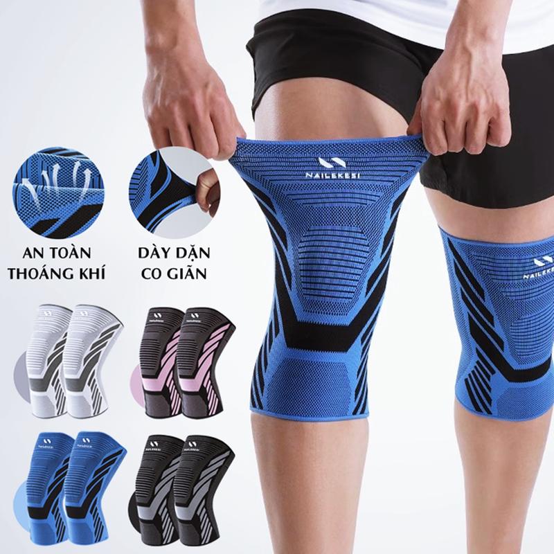 (01 ĐÔI) Bảo Vệ Đầu Gối Thể Thao Bó Gối Chính Hãng Nam Nữ Giá Rẻ Băng Quấn Khớp Gối Chống Trơn Trượt Chạy Bộ Đá Bóng Rổ Cầu Lông  Pickleball Đạp Xe Tập gym Tạ