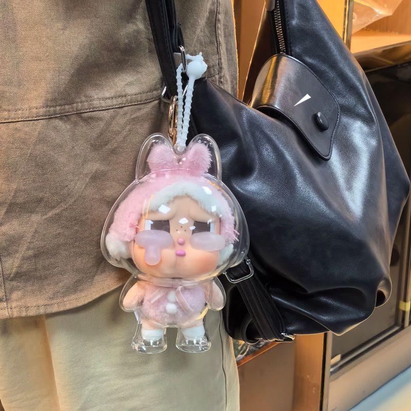 Product Introduction of 2025 Crybaby crying baby vinyl transparent protective case dust baby clothes protective cover bubble Matt high quality PC material 7