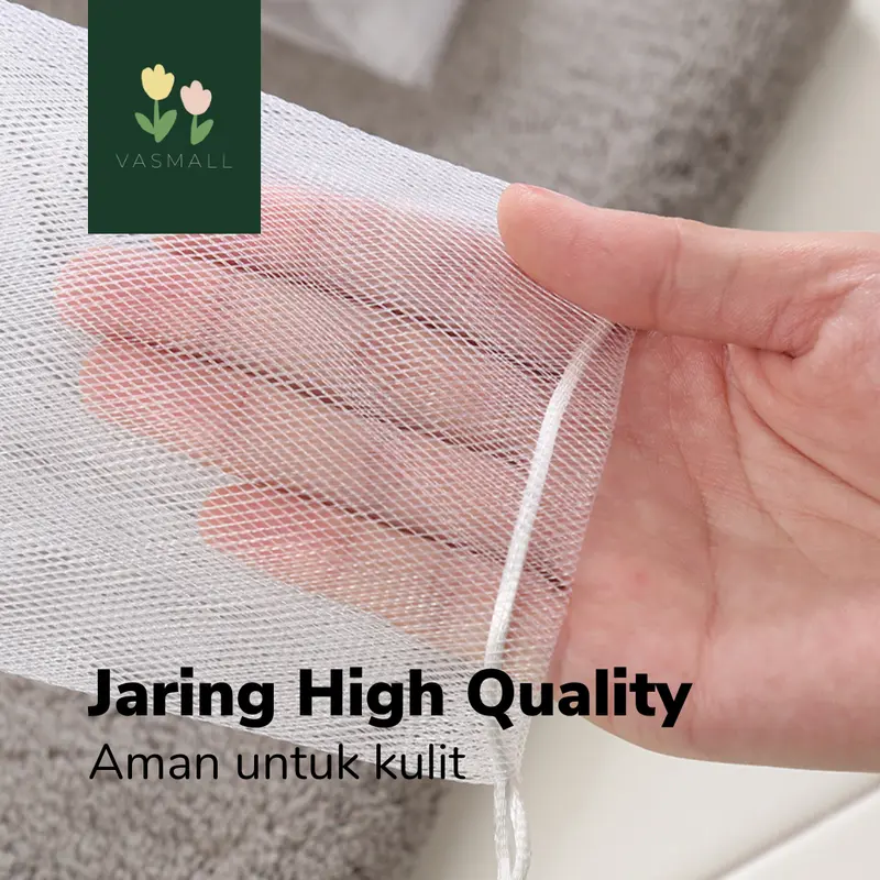 VASMALL - [ISI 5 PCS ] JARING BUSA SABUN BATANG MANDI | JARING SPONS SABUN BATANG 1