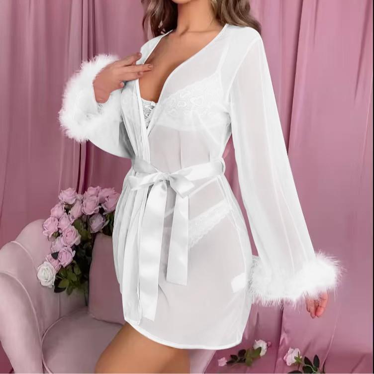 Đồ Ngủ Lưới Nhẹ Hàng Mới Về, Xuyên Thấu, Khâu Lông, Gợi Cảm, Váy Ngủ, CF 2