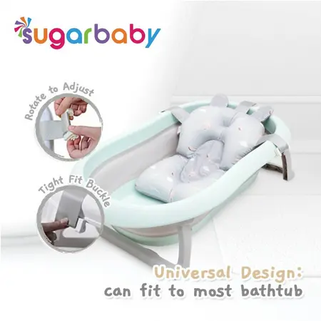 Sugarbaby Ultrasoft Baby Bath Pillow / Bantal Mandi Bayi / Alas Mandi Bathtub / Jaring Mandi / Bantal Bathtub / Pillow Bathtub Blue Grey Pink 1