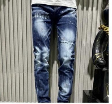Product Introduction of Quần jean nam xanh dài thêu lá phông đỏ bản 4 cúc Pants Menswear Có Túi 19