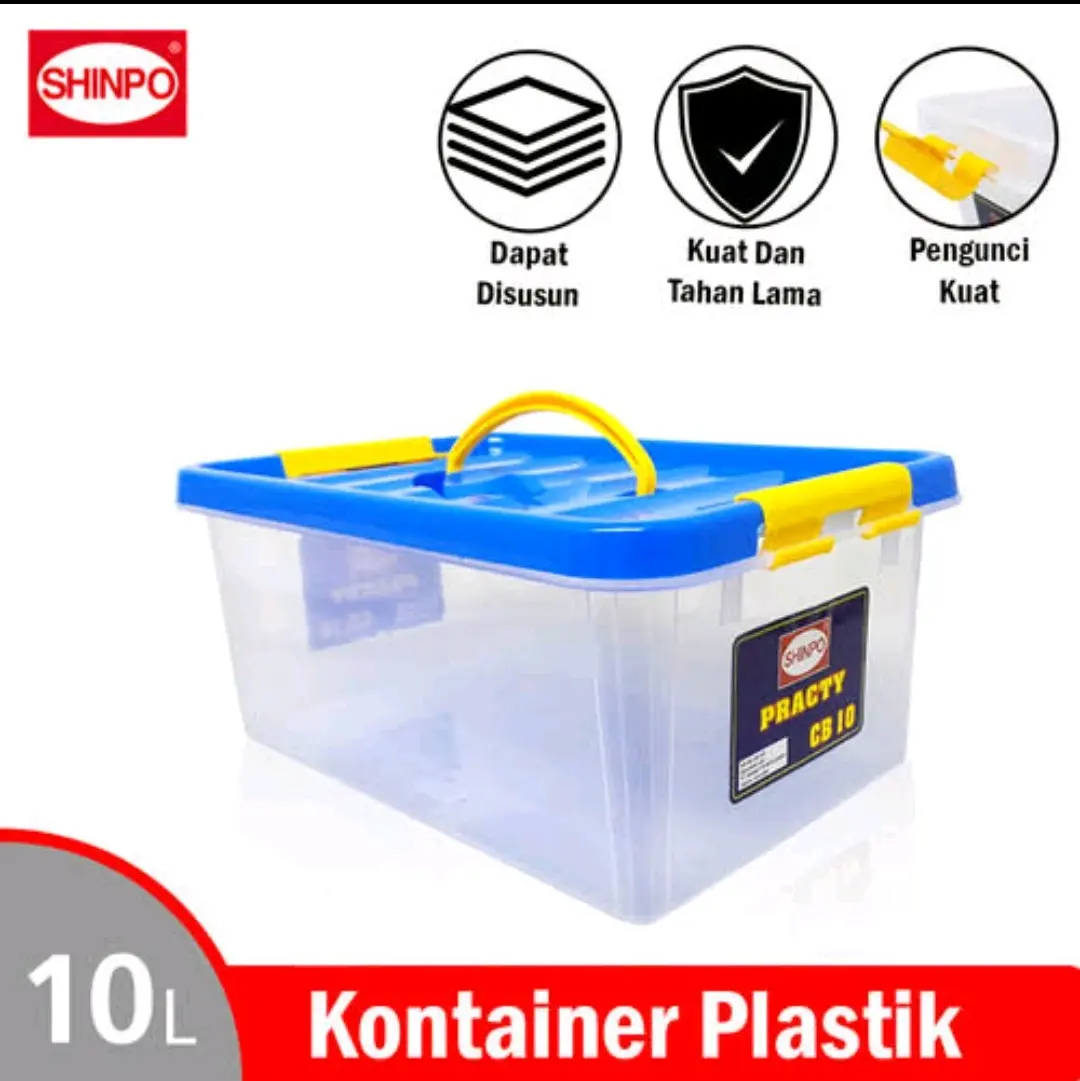 Shinpo Box penyimpanan kontainer plastik 10liter kotak donut practy Pink