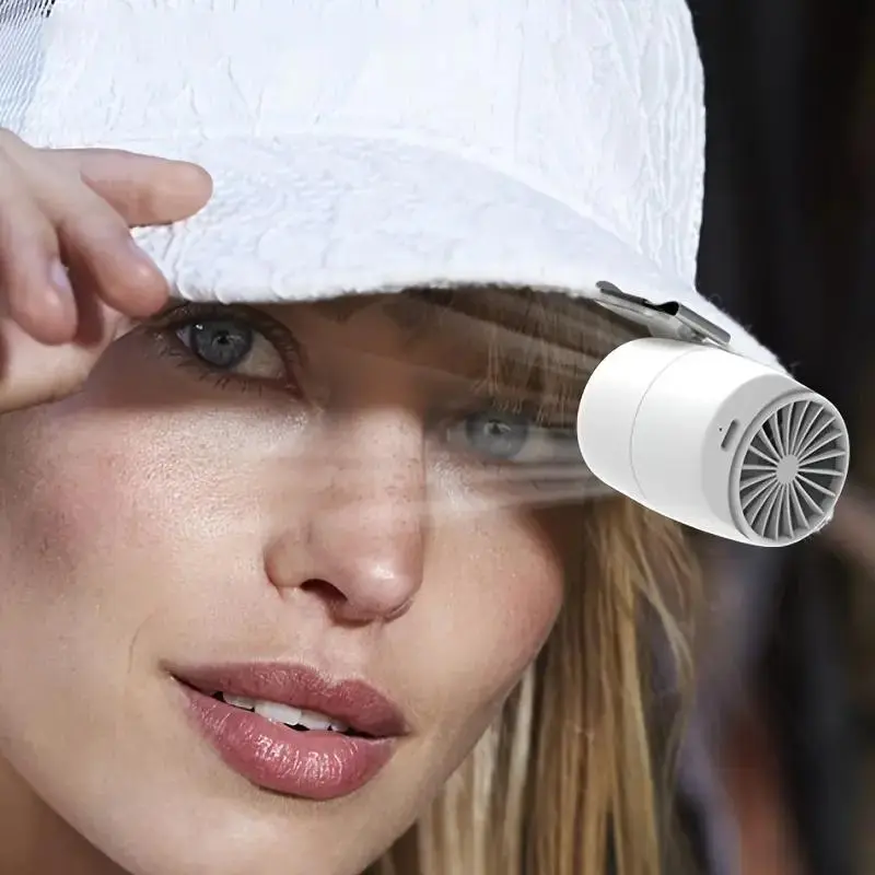 Portable Mini Clip-on Fan, USB Rechargeable Fan with 3 Speed Settings, Ergonomic & Easy-to-carry Personal Cooling Device for Multi-position Cooling 0