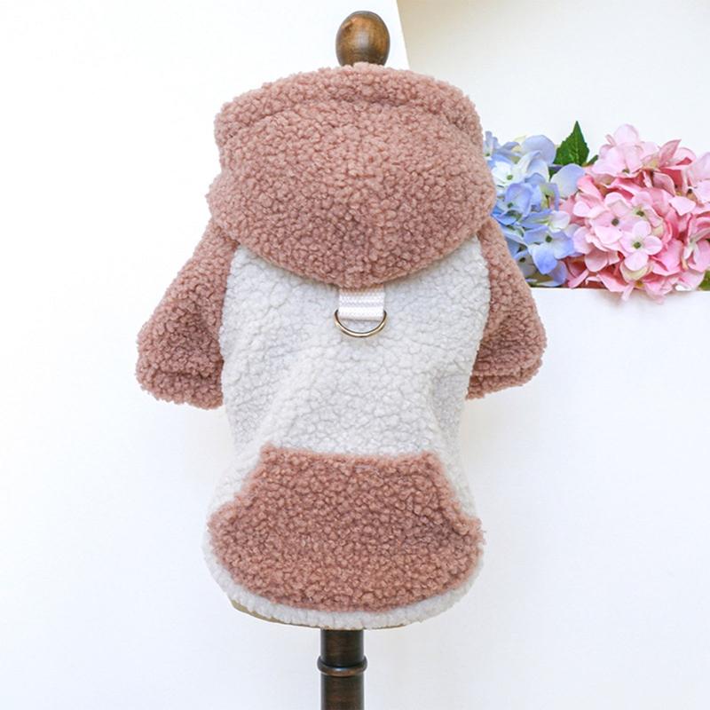 Outdoor Dog Warm Fleece Brushed Sweatshirts Vest Cold-Resistant Lamb Wools Tractions Sweater for Small Dogs Puppies 3