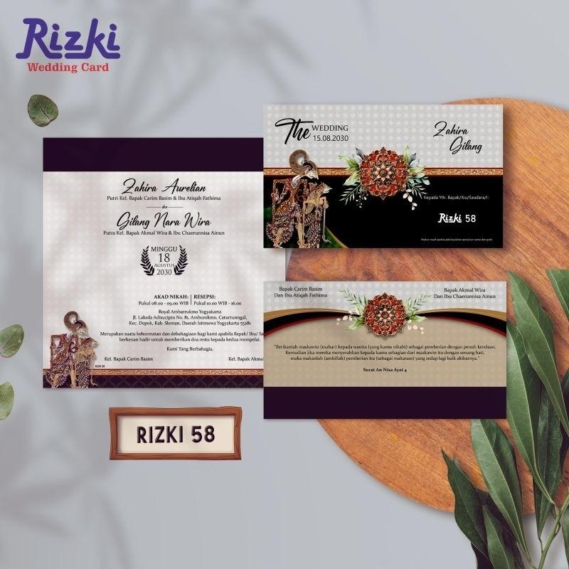 Undangan Pernikahan Kekinian  RIZKI 58 Elegan Modern Paket Lengkap 100 PCS Gratis Label & Plastik - JanjiKita | Default