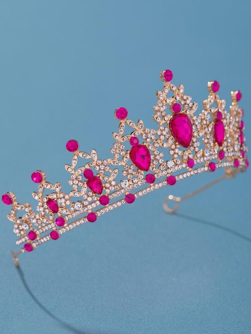 Product Introduction of Women's Elegant Rhinestone Decor Crown, Trendy Exquisite Headwear for Bride, Chic Gorgeous Hair Accessories for Wedding Party Decor 13