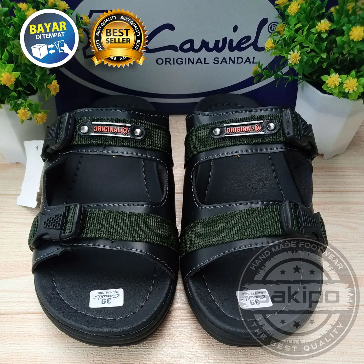 Sandal Distro Pria Dewasa Slop Ban 2 Terbaru Trendi Nyaman Dipakai / Sandal Gunung Ban 2 Aldebaran / Sakipo Coklat Hitam