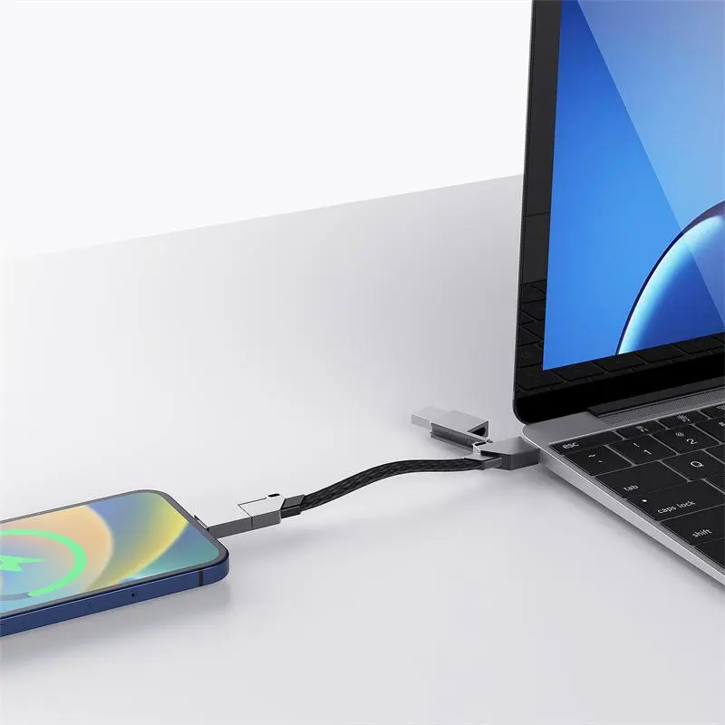 Portable 4 In 1 Type C 60W PD Fast Charging Cable, Keychain Charging Cable PD for TYPE-C60W Apple 27W Data Cable, Quick Charger Connector, USB Cord, Electronic, Cellphone Accessories 6