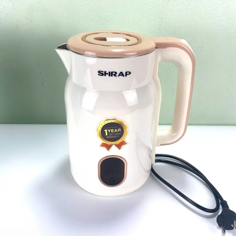 Ấm Đun Nước Siêu Tốc SHRAP 3 Lít, Công Suất 1500W nấu siêu nhanh, lõi inox 304 , vỏ 2 lớp chống bỏng có đèn báo 6
