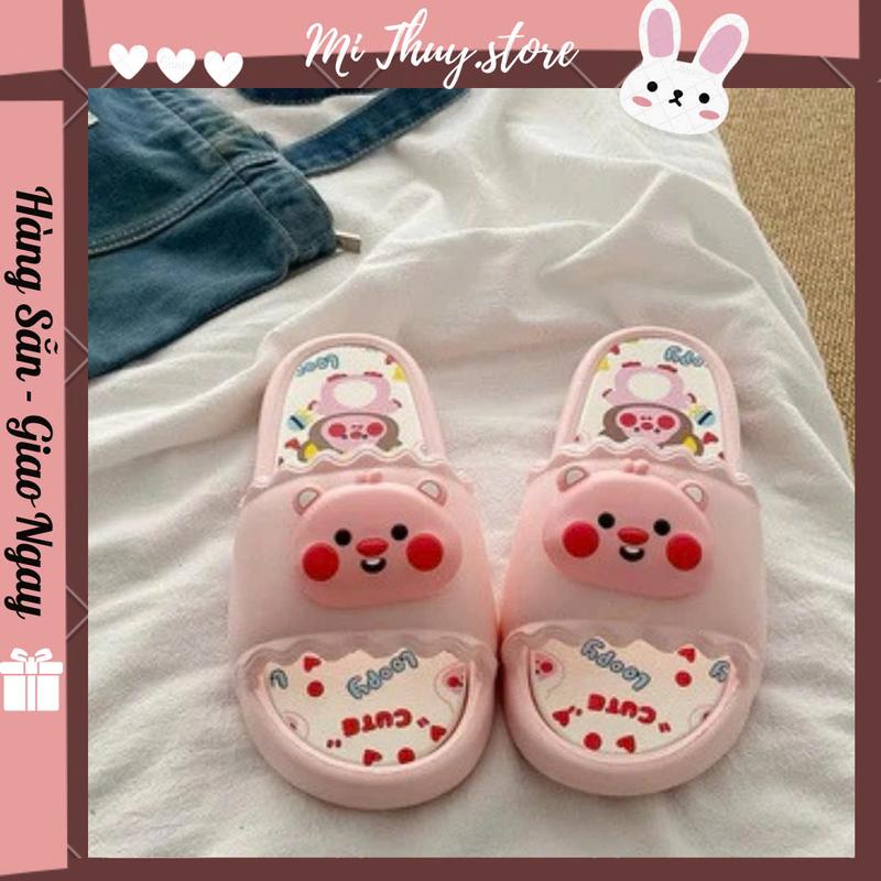 Mi Thuy Store Dép lê dép quai ngang nam nữ loopy tháo rời quai hình viền răng cưa cute dễ thương LOOPY RĂNG CƯA