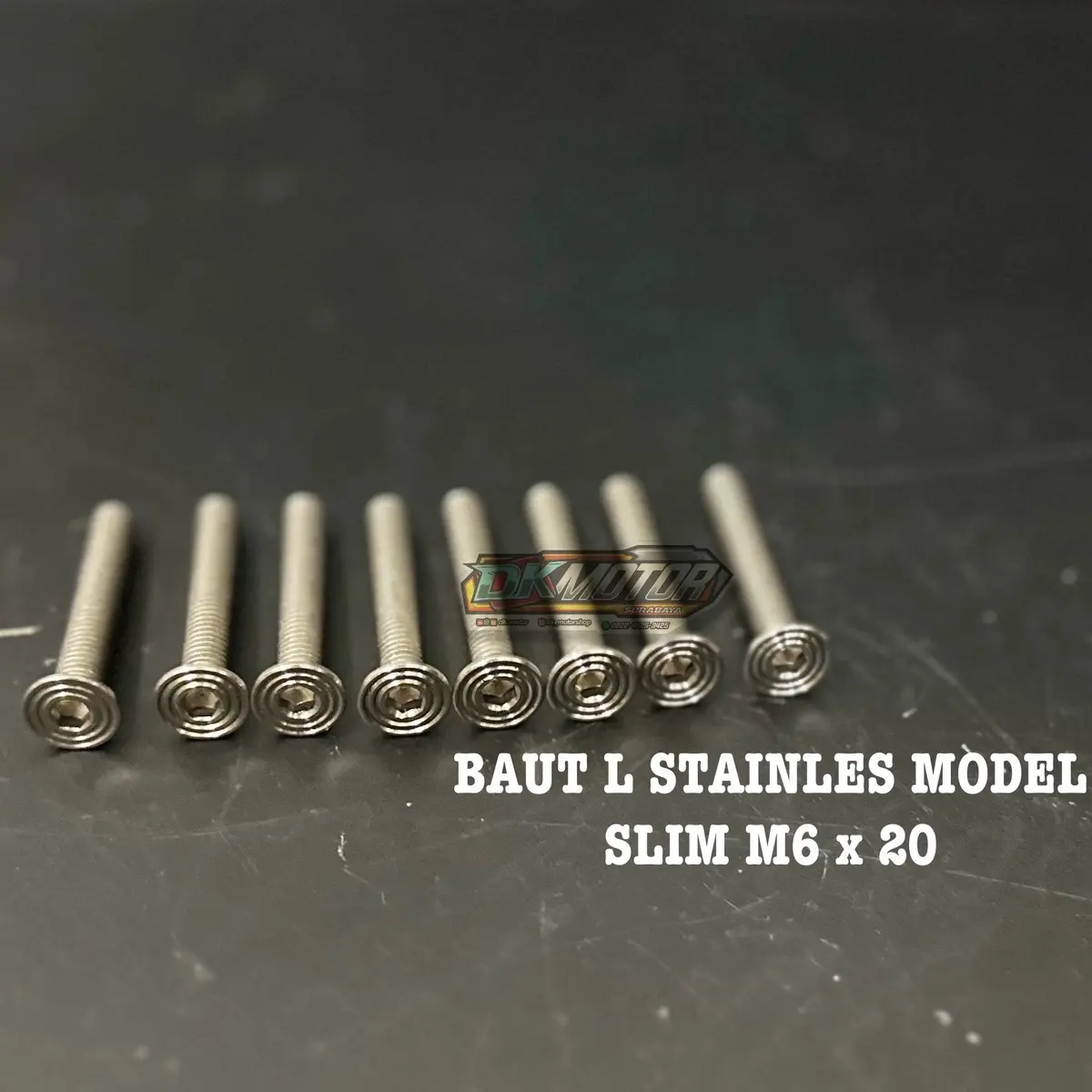 Baut L Stainles Model Slim M6 x 20 Drat 10