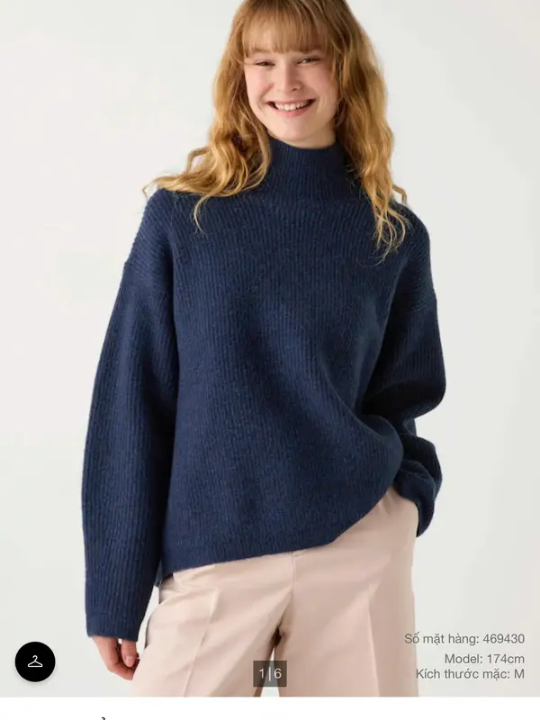 Áo len souffle cổ cao Uni Japan chất liệu mỏng nhẹ không gây ngứa Women Top 4