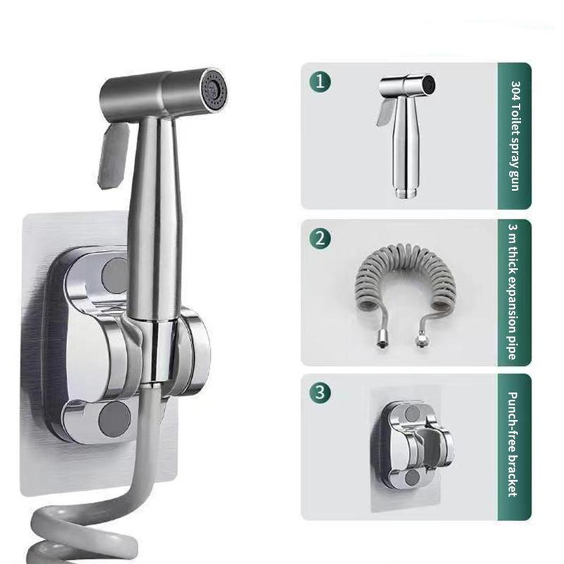 Faucet Household Companion Bathroom Shower Head Self-Cleaning Handheld Toilet Spray Gun Matching Pressurization Flushing Device 8