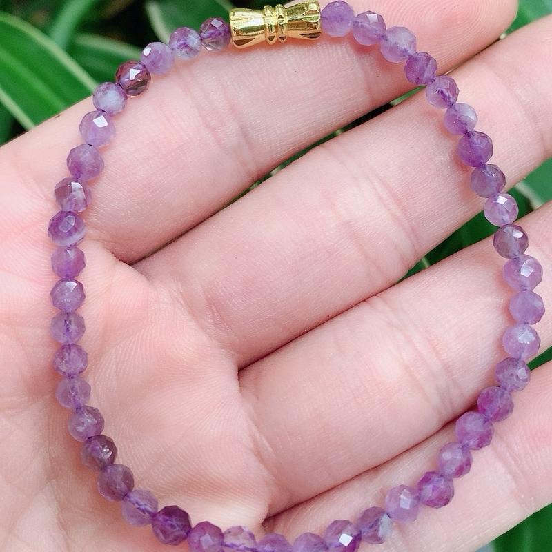  Vòng tay đá quý Thạch Anh Tím Oải Hương Natural 4mm vòng  đá 