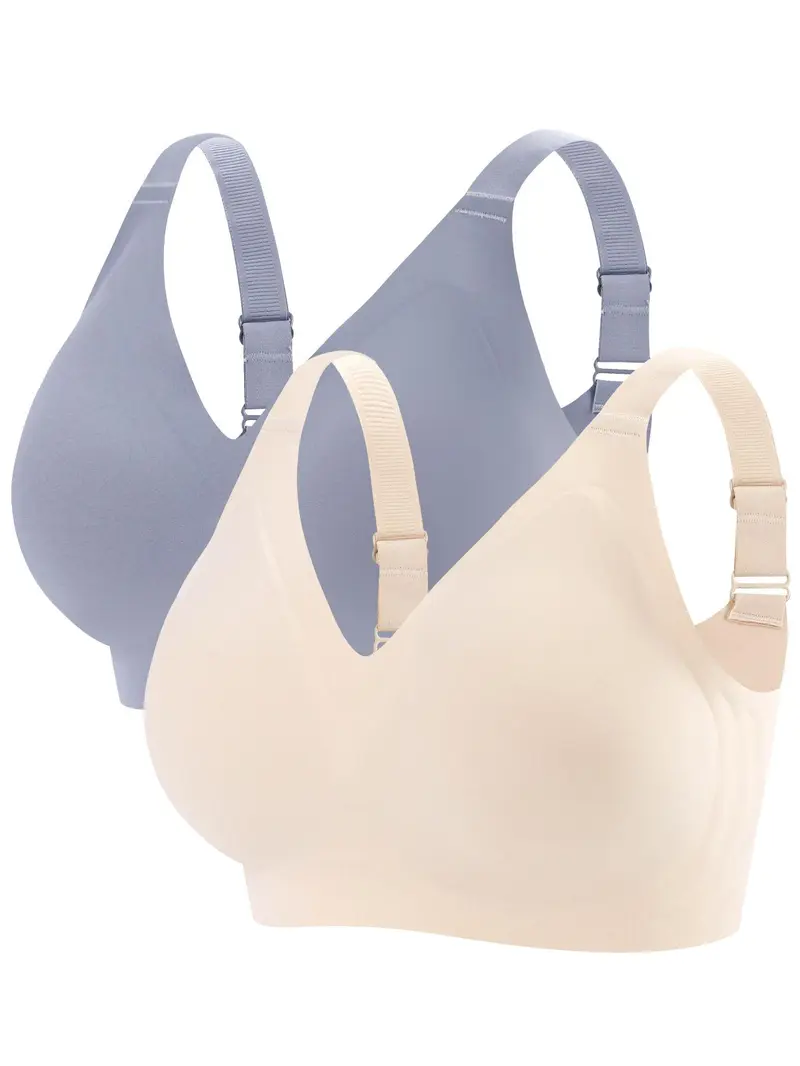 Product Introduction of 【Plus Size】 Solid Wireless Push Up Bra, Comfortable Breathable Bralettes for Daily Wear, Women's Underwear for All Seasons, Bras for Women, Sports Bra, Pushbra, Bra Sets, Wirefree Bra, Womenswear 2