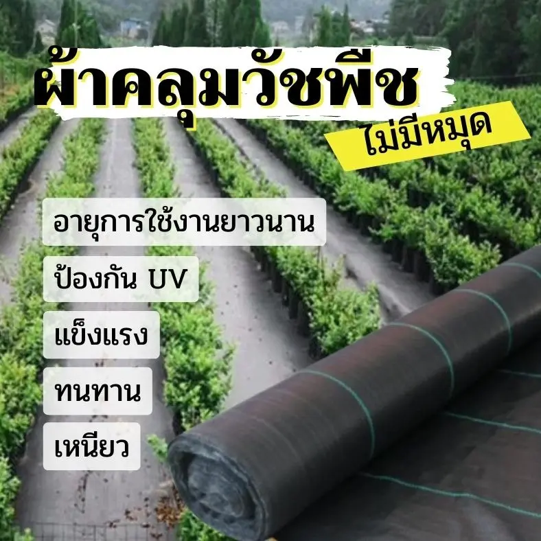 พลาสติกคลุมวัชพืช ยาว10เมตร กำจัดวัชพืช ผ้าคลุมวัชพืช พลาสติกคลุมหญ้า พลาสติกคลุมวัชพืช ป้องกันรังสีUV หมดปัญหาหญ้าขึ้นกวน เห็นผลไวภายใน1เดือน