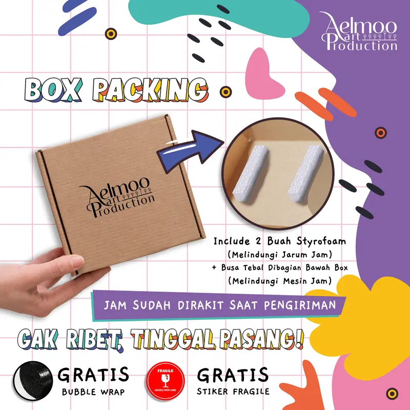 Jam Dinding Custom Wedding Moslem Kado Nikah Kayu Mesin 6