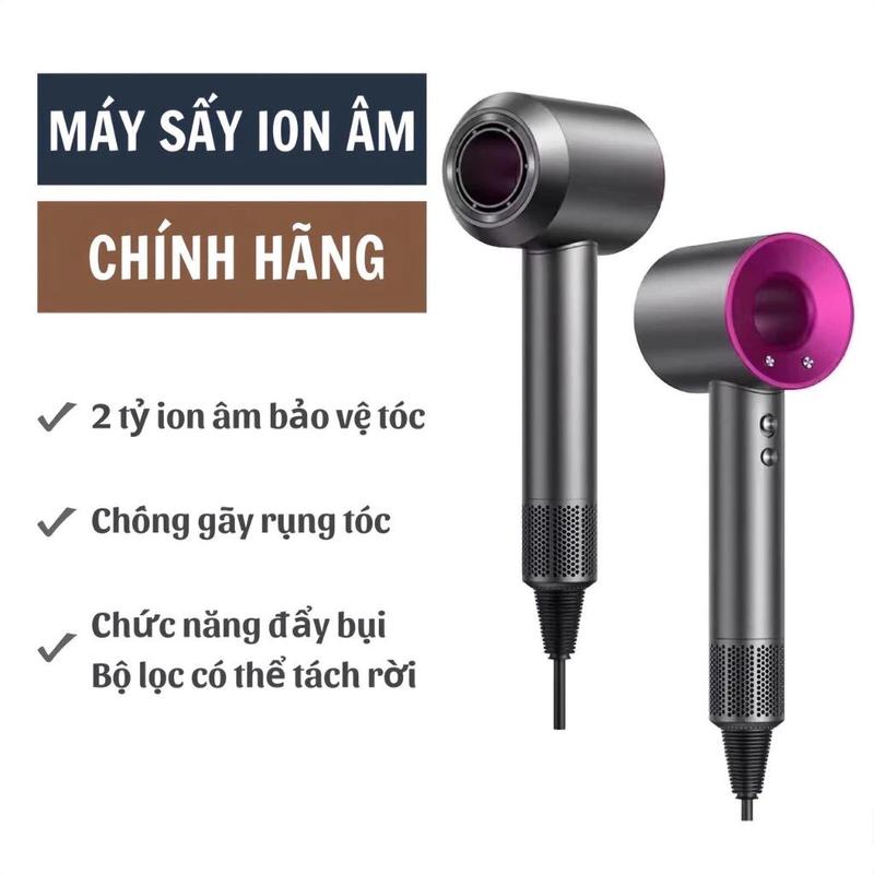 Máy sấy tóc tạo kiểu , 2 chiều nóng lạnh, ion âm không cánh quạt bảo vệ tóc, có 3 chế độ sấy công suất lớn 2200W Nữ Women Dưỡng Tóc Chăm Sóc Tóc nhiều màu giảm rối