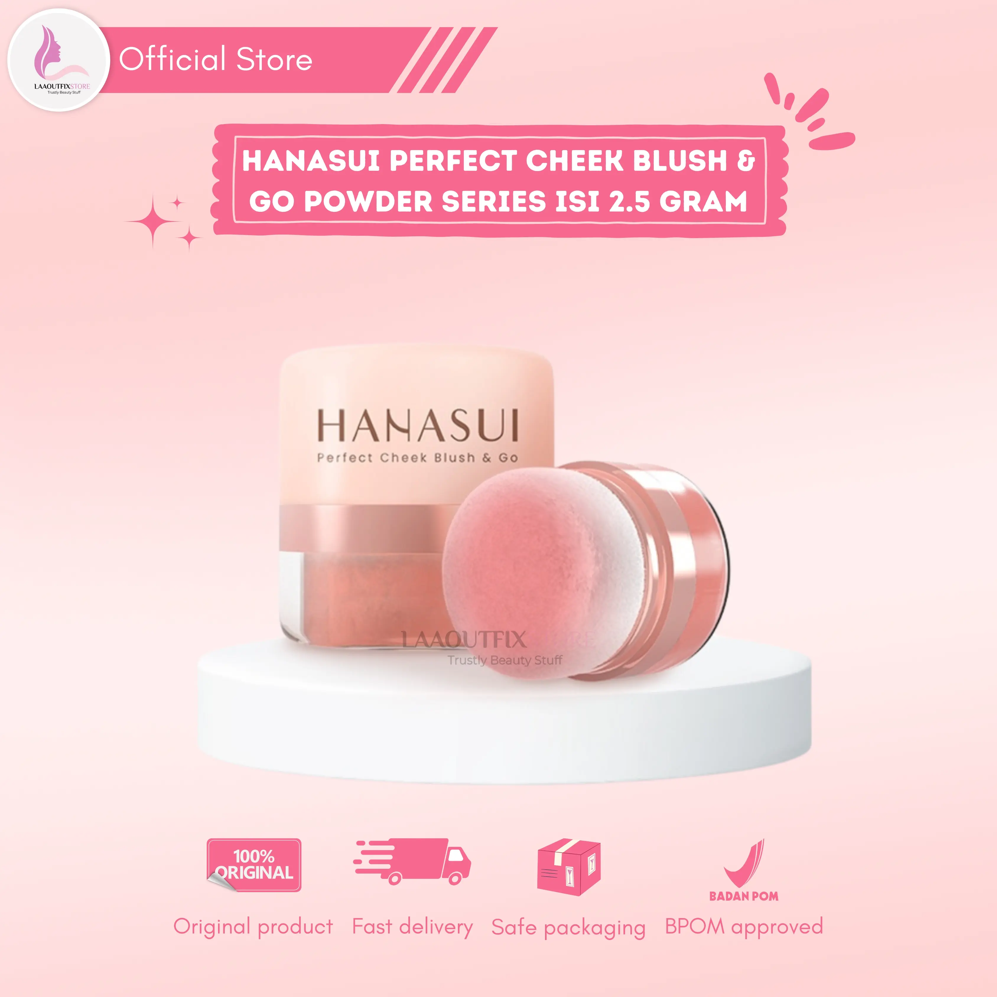 HANASUI PERFECT CHEEK BLUSH AND GO POWDER SERIES ISI 2.5 GR
