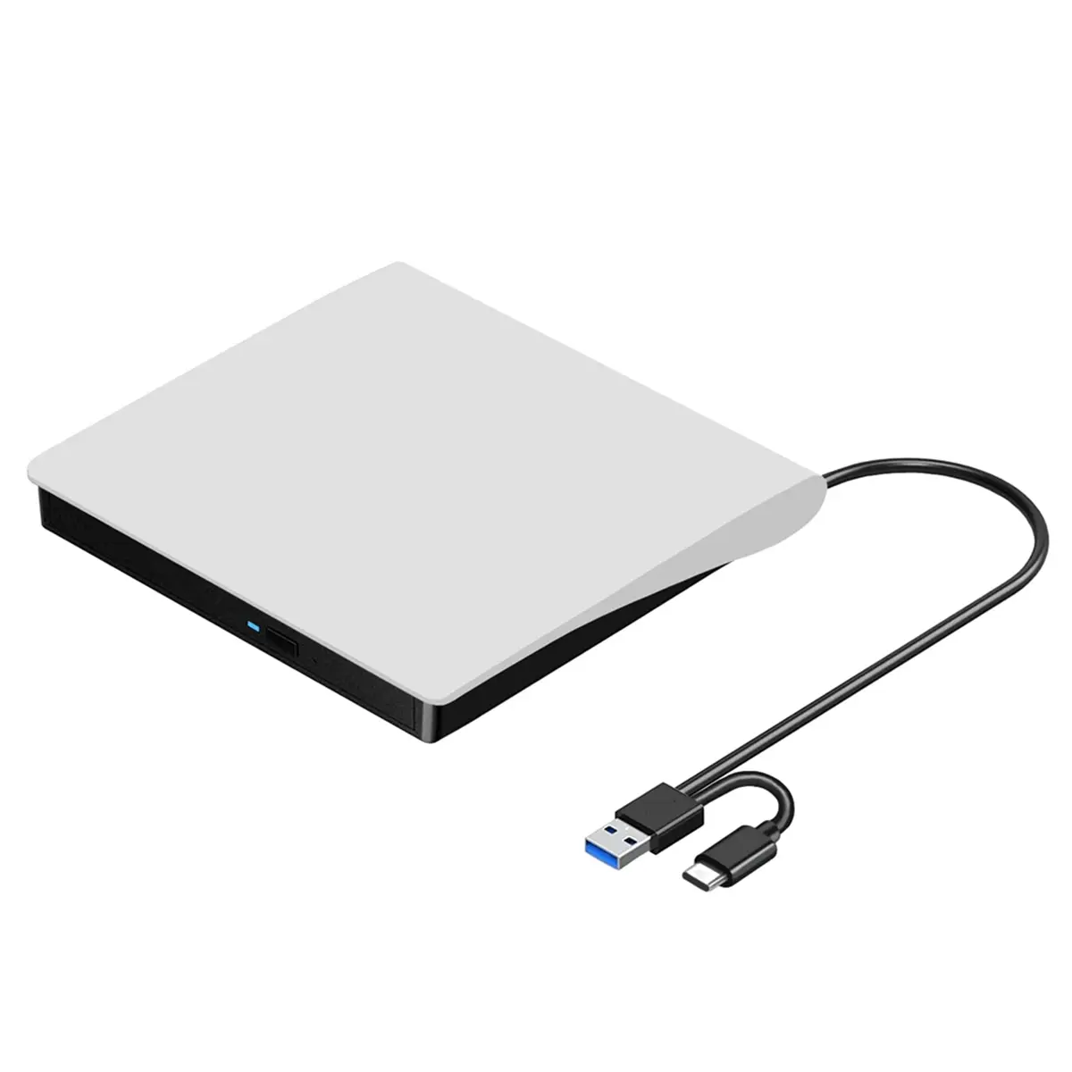 Ổ đĩa CD DVD bên ngoài, Cổng USB 3.0 và USB-C, Đầu ghi đĩa CD và DVD ROM Cầm Tay Đầu đọc và Đầu ghi đĩa, Màu trắng