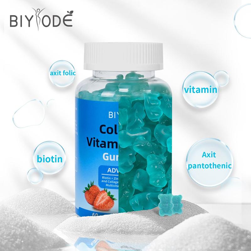 [24 giờ] Kẹo dẻo Biotin BIYODE60 Cải thiện tóc, móng và bổ sung Vitamin Viên ngậm ngủ Vitamin B7 Nhân sâm Detox phổi tổng hợp Detox phổi dạng xông khói biotin 0