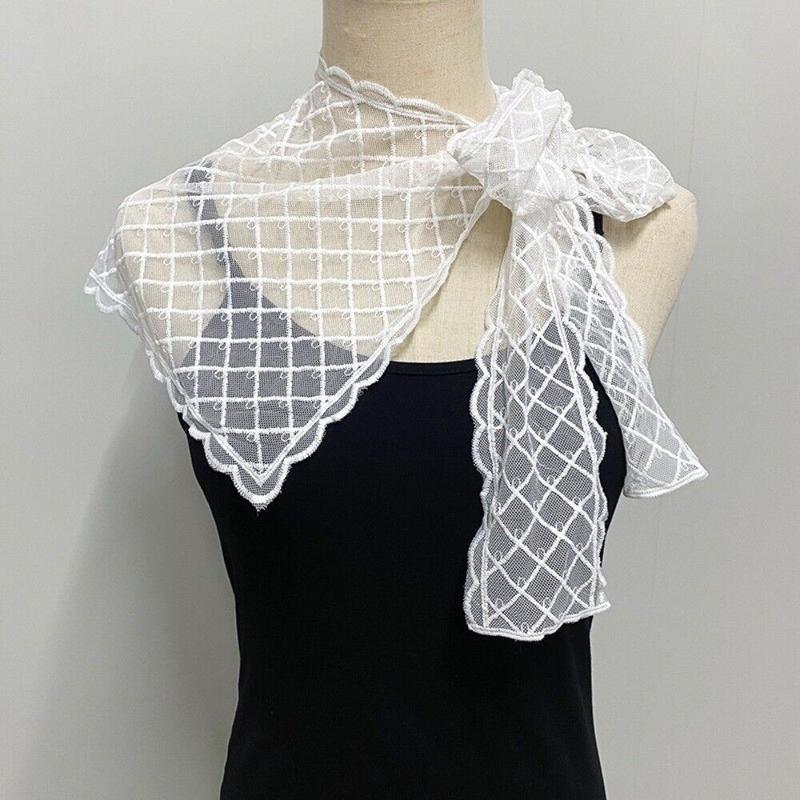 Product Introduction of atforin Fashion Knitted Navy Collar Lace Shawl White Sweet Translucence Fake Collar Shawl Scarf Women 15
